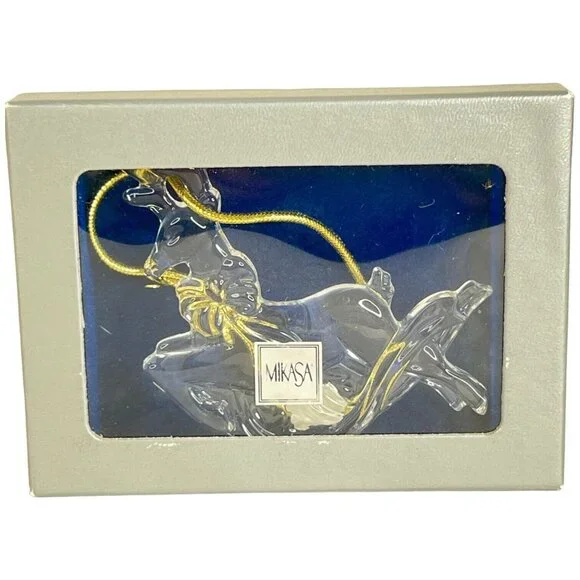 Mikasa Crystal Reindeer Christmas Ornament Joyous Collection Box Made Germany - Picture 4 of 5